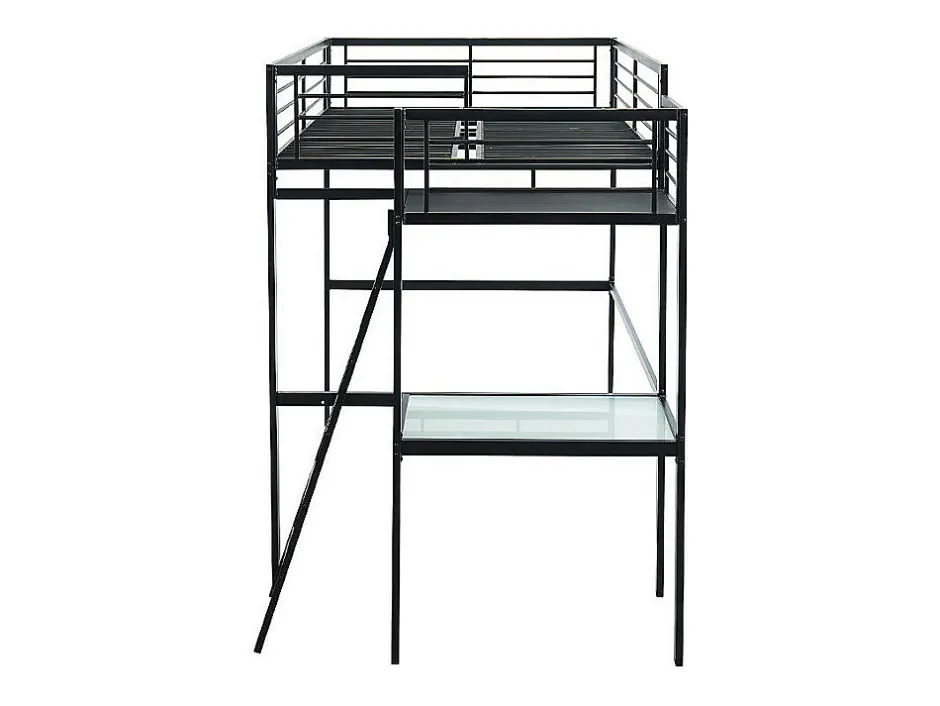 Vente-unique Lit mezzanine CASUAL II - 140 x 190 cm - plateforme bureau - Anthracite