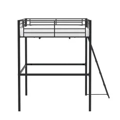 Generic Lit mezzanine en metal - Noir - Sommier inclus - 140 x 200 cm - ELIOT