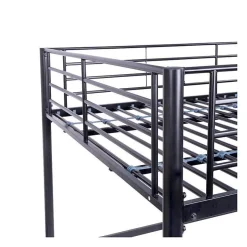 Generic Lit mezzanine en metal - Noir - Sommier inclus - 140 x 200 cm - ELIOT