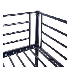 Generic Lit mezzanine en metal - Noir - Sommier inclus - 140 x 200 cm - ELIOT