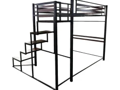 Enfant Habitat Et Jardin Lit mezzanine en métal avec escalier