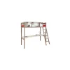 Weber Industries Lit mezzanine LOU 90x190 + 1 sommier + bureau + rangement 3 niches / Gris Taupe