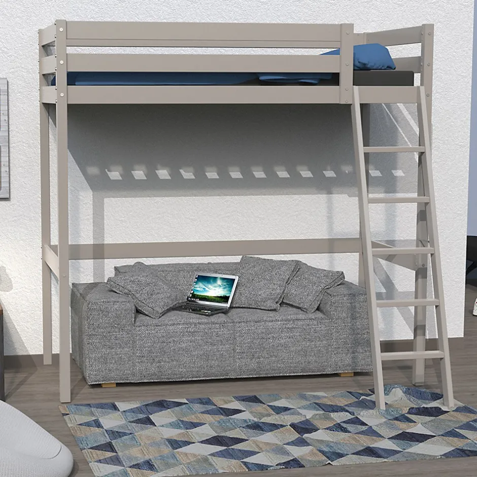 Weber Industries Lit mezzanine STUDIO 90x190 + 1 sommier / Gris Taupe