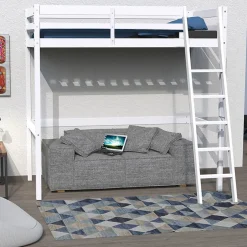 Weber Industries Lit mezzanine STUDIO 140x190 + 1 sommier / Blanc Best