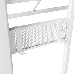 Okwish Lit Mezzanine 90x200 cm - Bureau Intégré, Éclairage LED Réglable et Panneau Perforé - USB, Type-C et 2 Prises - Métal + MDF Blanc Outlet
