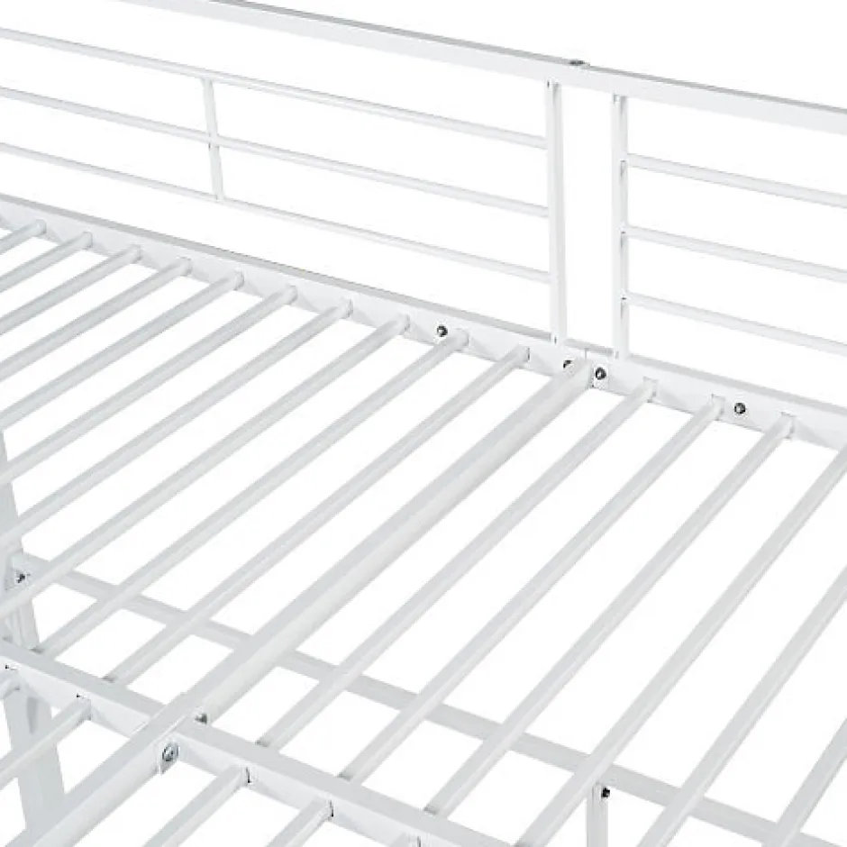 Aapaas Lit mezzanine 140x200 cm en métal blanc avec échelle de sécurité et étagère pour enfant ou adolescent Clearance