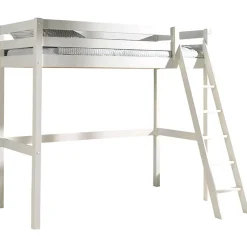 Enfant Petits-Meubles Lit Mezzanine 90x200 Sommier Inclus Vipack Pino - Blanc