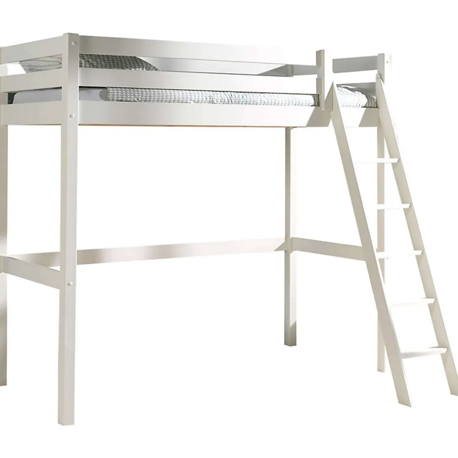 Enfant Petits-Meubles Lit Mezzanine 90x200 Sommier Inclus Vipack Pino - Blanc
