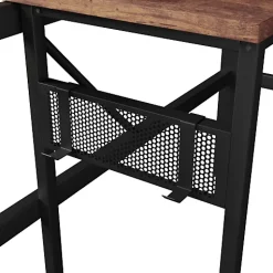 ModernLuxe Lit mezzanine 140x200cm - structure en fer - bureau intégré - LED - USB et prise - noir (matelas non inclus) Sale