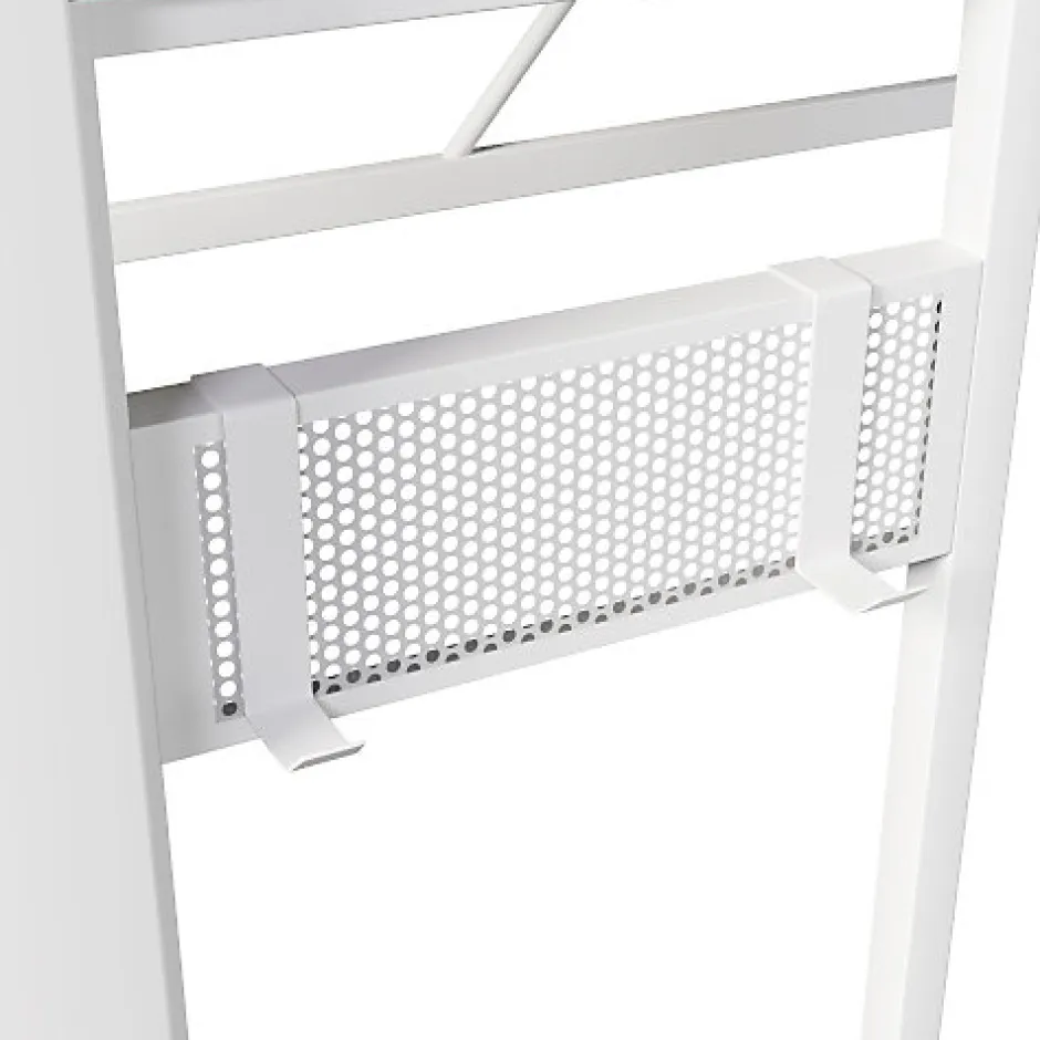 ModernLuxe Lit mezzanine 90x200cm - structure en fer - bureau intégré - LED - USB et prise - blanc (matelas non inclus)