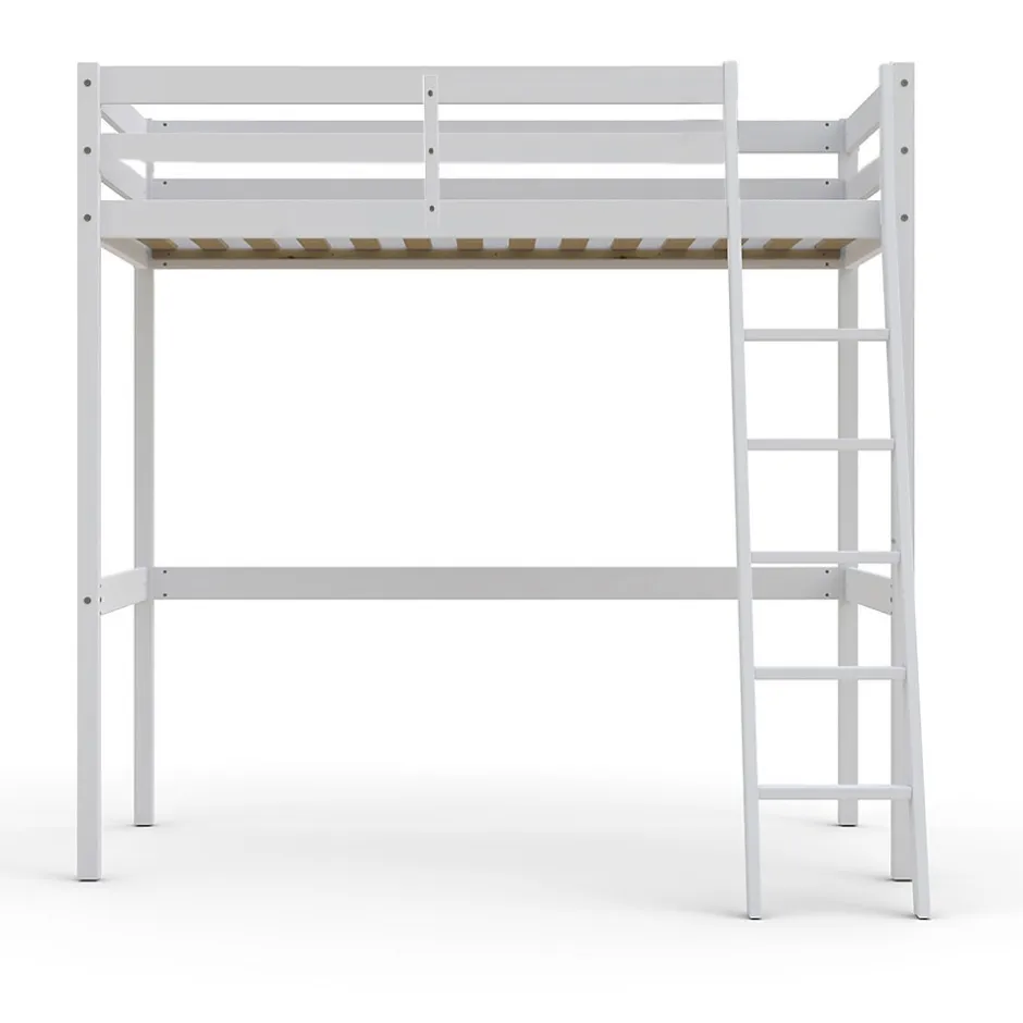 Bb Loisir Lit Mezzanine 90x190cm blanc SALA avec incl. Sommier et échelle