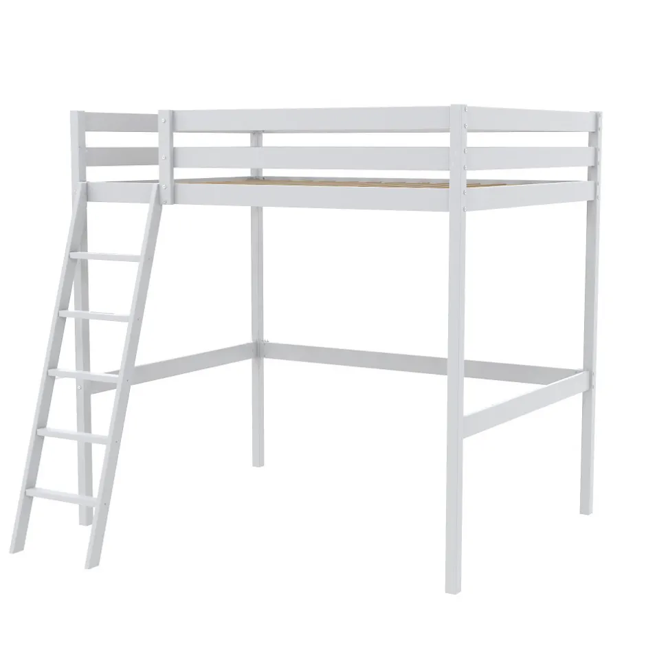 Bb Loisir Lit Mezzanine 90x190cm blanc SALA avec incl. Sommier et échelle