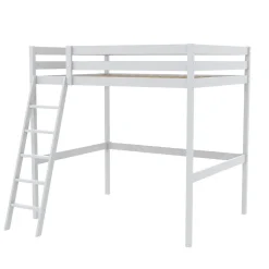 Bb Loisir Lit Mezzanine 140x190cm blanc SALA avec incl. Sommier et échelle