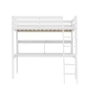 Bb Loisir Lit Mezzanine 90x190cm blanc SALA avec Bureau et étagères incl. Sommier et échelle