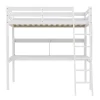 Bb Loisir Lit Mezzanine 140x190cm blanc SALA avec Bureau et étagères incl. Sommier et échelle