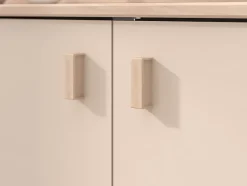 Vente-unique Lit mi-hauteur 90 x 190/200 cm avec rangements - Beige et naturel + Sommier - LUNOBI Sale