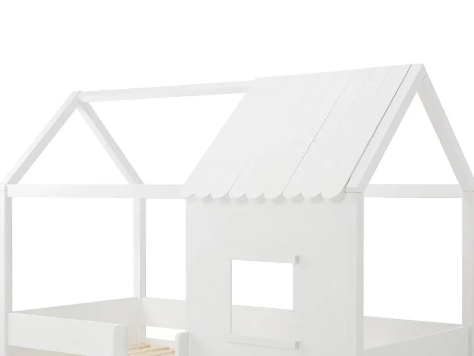 Vente-unique Lit mi-hauteur cabane 90 x 190 cm - Pin et MDF - Blanc - VALESKIA Hot