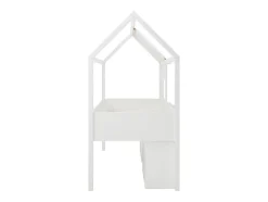 Vente-unique Lit mi-hauteur cabane 90 x 190 cm - Pin et MDF - Blanc - VALESKIA Hot