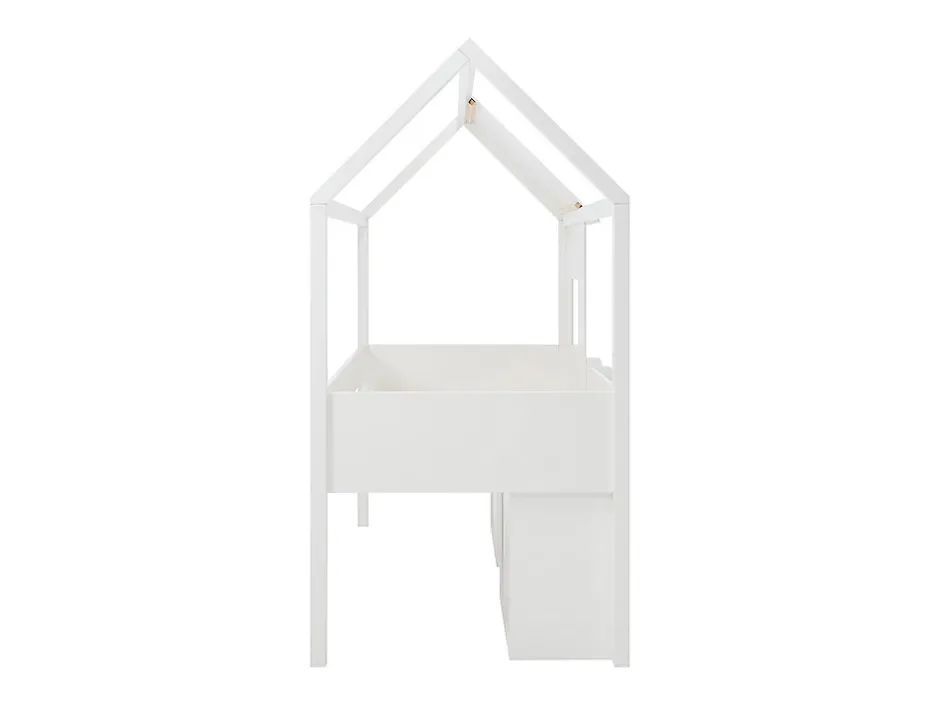 Vente-unique Lit mi-hauteur cabane 90 x 190 cm - Pin et MDF - Blanc - VALESKIA Hot