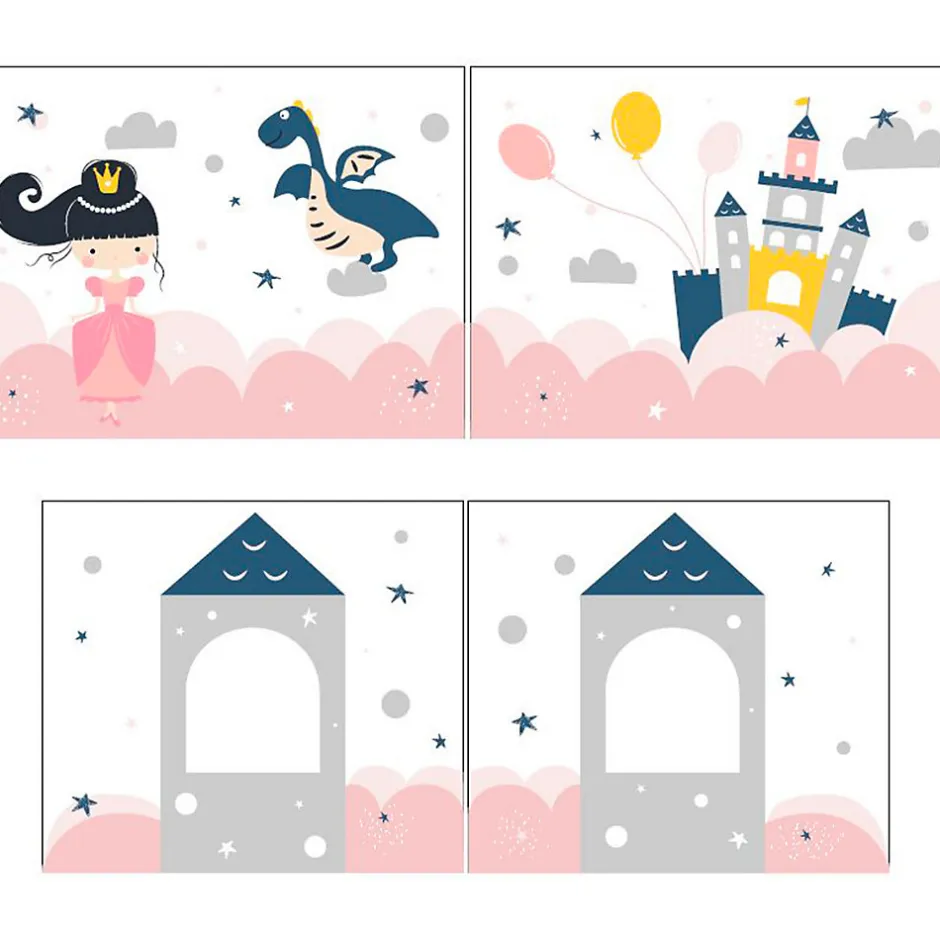 Enfant Petits-Meubles Lit Mi-Hauteur 90x200 sommier inclus housse Fairy Vipack Pino Bois