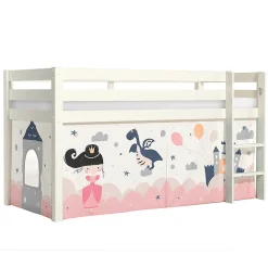 Petits-Meubles Lit Mi-Hauteur 90x200 sommier inclus housse Fairy Vipack Pino Blanc Hot