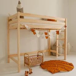 Petits-Meubles Lit mi-hauteur 90x190 sommier inclus Anaëlle Bois Best
