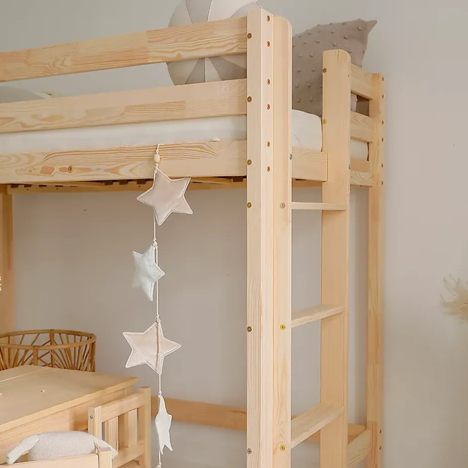 Petits-Meubles Lit mi-hauteur 90x190 sommier inclus Anaëlle Bois Best