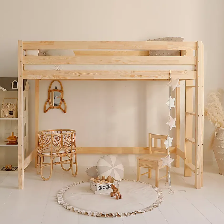 Petits-Meubles Lit mi-hauteur 90x190 sommier inclus Anaëlle Bois Best
