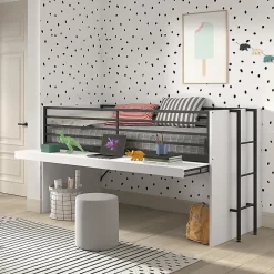 Petits-Meubles Lit mi-hauteur 90x200 sommier inclus Vipack Sam Blanc Outlet
