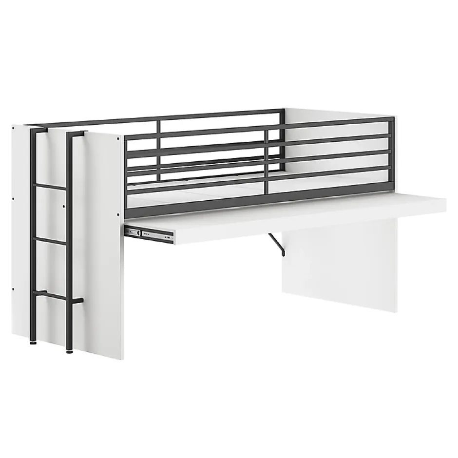 Petits-Meubles Lit mi-hauteur 90x200 sommier inclus Vipack Sam Blanc Outlet