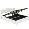 Fortuna lai Lit multifonction 180x200cm avec stockage hydraulique, Beige Outlet