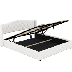Fortuna lai Lit multifonction 180x200cm avec stockage hydraulique, Beige Outlet