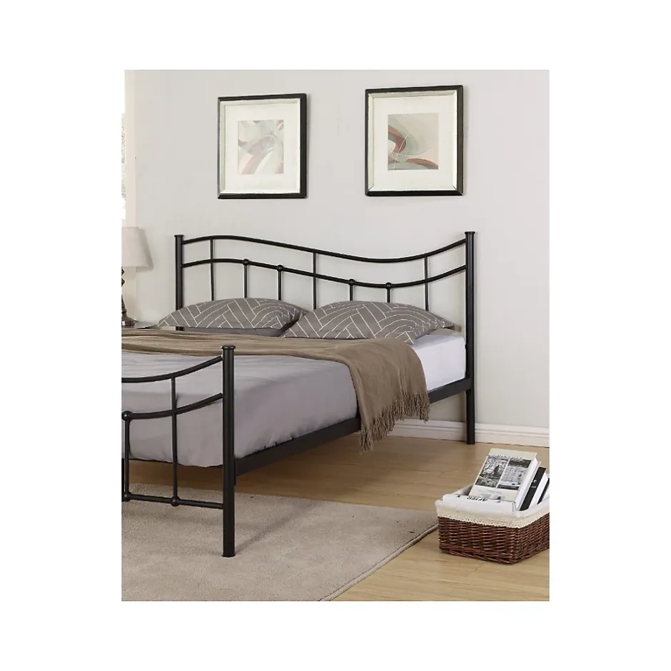 Meublorama Lit ODETTE 160x200 cm Métal noir Sommier inclus Elégance et robustesse Online