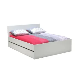 Weber Industries Lit OSLO 160x200 + 2 tiroirs / Blanc Outlet