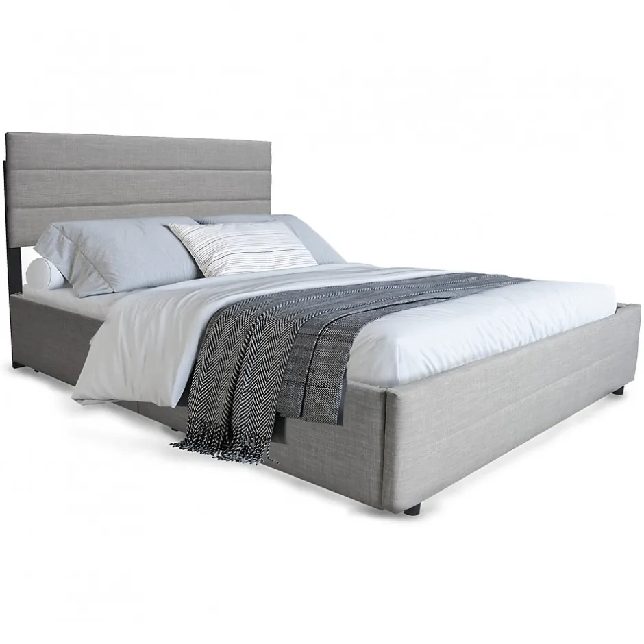 Weber Industries Lit PALERMO 140x200 +1 sommier+2 tiroirs+1 tiroir lit 90x190 / Gris clair Online