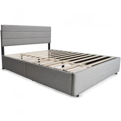 Weber Industries Lit PALERMO 140x200 +1 sommier+2 tiroirs+1 tiroir lit 90x190 / Gris clair Online