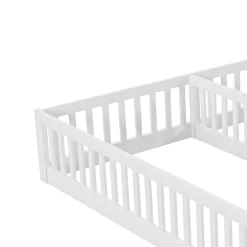 Enfant Fortuna lai Lit Panneau 90x200cm, Avec Grillage, Sans Sommier, Pin, Style Minimaliste, Blanc