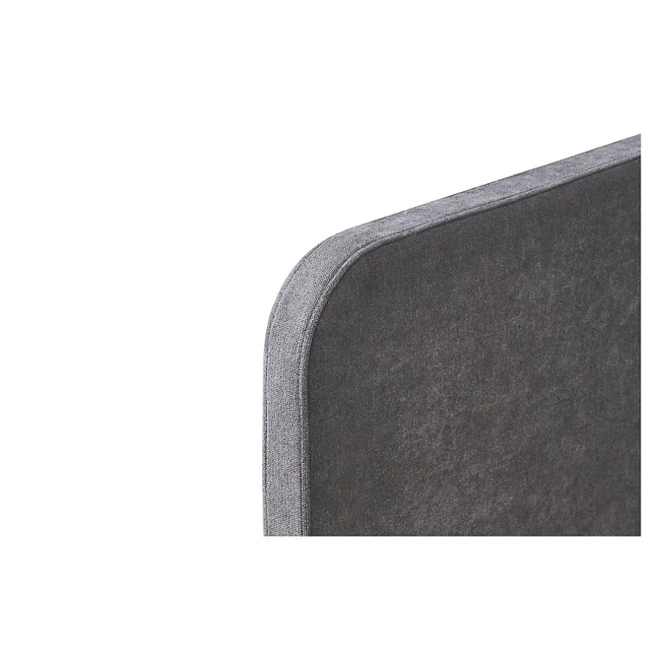 Meublorama Lit PARME 90x200 cm Tissu gris Sommier inclus Design moderne et structure robuste Discount