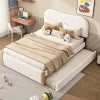 Enfant Fortuna lai Lit Plat 140x200cm, Canapé avec Lit Escamotable, Blanc