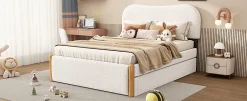Enfant Fortuna lai Lit Plat 140x200cm, Canapé avec Lit Escamotable, Blanc
