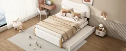 Enfant Fortuna lai Lit Plat 140x200cm, Canapé avec Lit Escamotable, Blanc