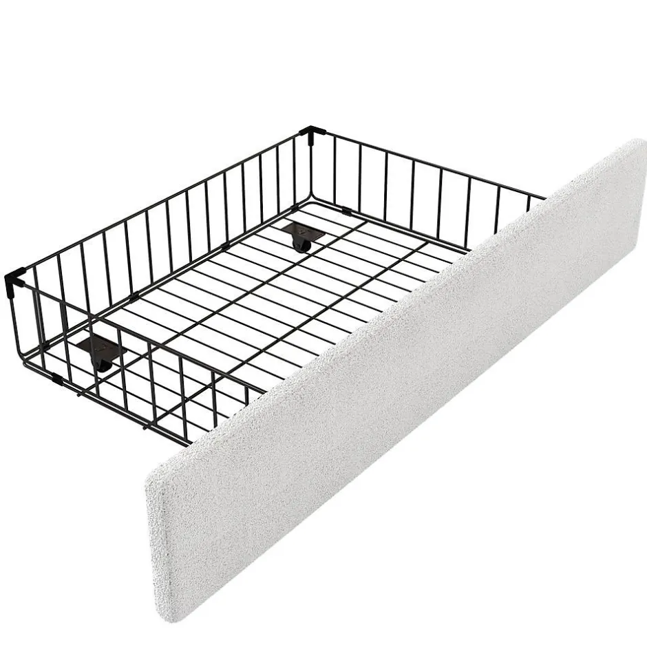 Blackcolors Lit Plat 90x200cm Laine Mouton Forme Lapin Blanc Clearance