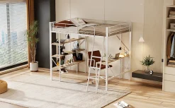 Enfant Fortuna lai Lit Plat 160x200cm, Rembourré, LED Ambiant, USB, Grande Capacité de Rangement, Gris