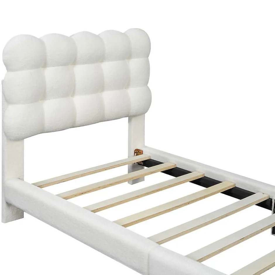 Blackcolors Lit Plat 90x200cm Tête Réglable 3 Positions Rose Blanc Outlet