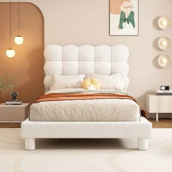 Blackcolors Lit Plat 90x200cm Tête Réglable 3 Positions Rose Blanc Outlet