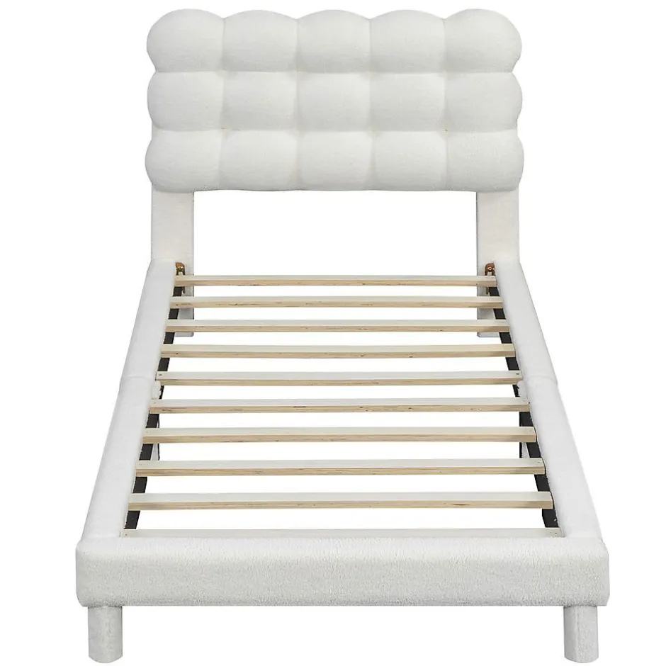 Blackcolors Lit Plat 90x200cm Tête Réglable 3 Positions Rose Blanc Outlet