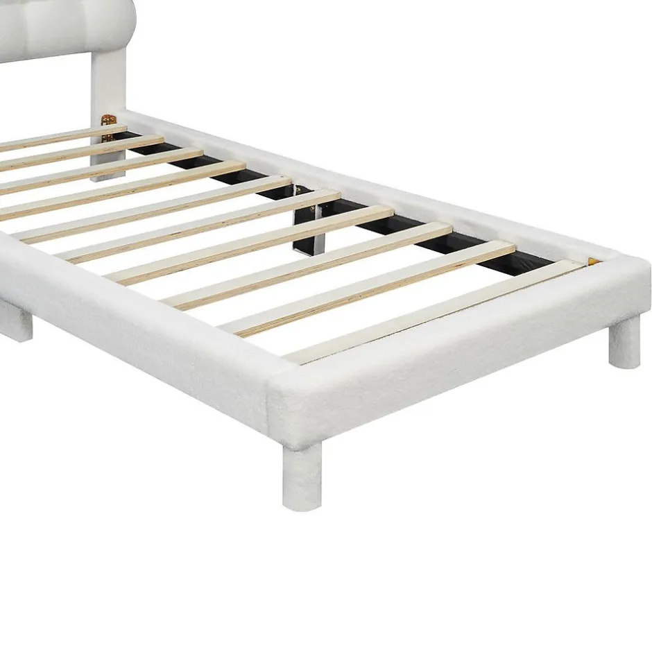 Blackcolors Lit Plat 90x200cm Tête Réglable 3 Positions Rose Blanc Outlet