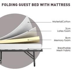 Enfant Teeno Lit pliant 90x200 CM avec matelas de 10 cm