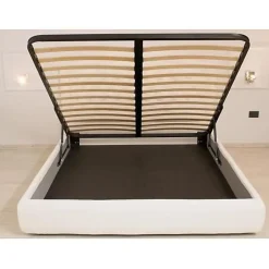 Ityhome Lit Priya en simili cuir blanc avec sommier tapissé 160x200 Hot