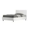 Ityhome Lit queen size sans sommier 120x190 tête de lit droite frêne blanc Demas
